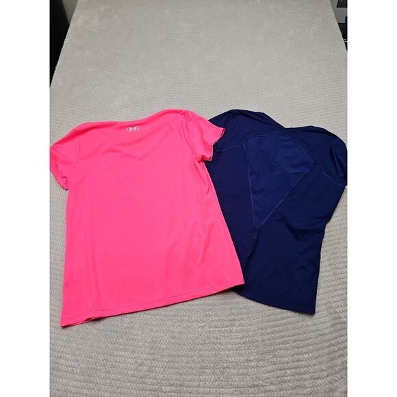 Under Armour Shirt Womens Large Pink & Blue Active Performance Short Sleeve - Picture 7 of 8